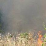 มุกดาหาร ระทึก! ไฟไหม้ป่ากลางเมืองใกล้บ้านเรือนกว่า 100 หลังคาระดมรถดับเพลิงกว่า 10 คัน